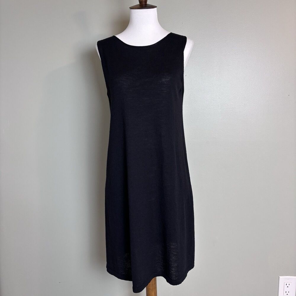 Eileen Fisher 100% Wool Sleeveless Dress Roll Neck Minimalist Capsule Sz Small